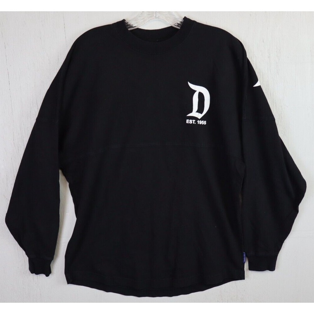 Disney Spirit Jersey Mickey Mouse Black Shirt Size XS Spell Out Disneyland
